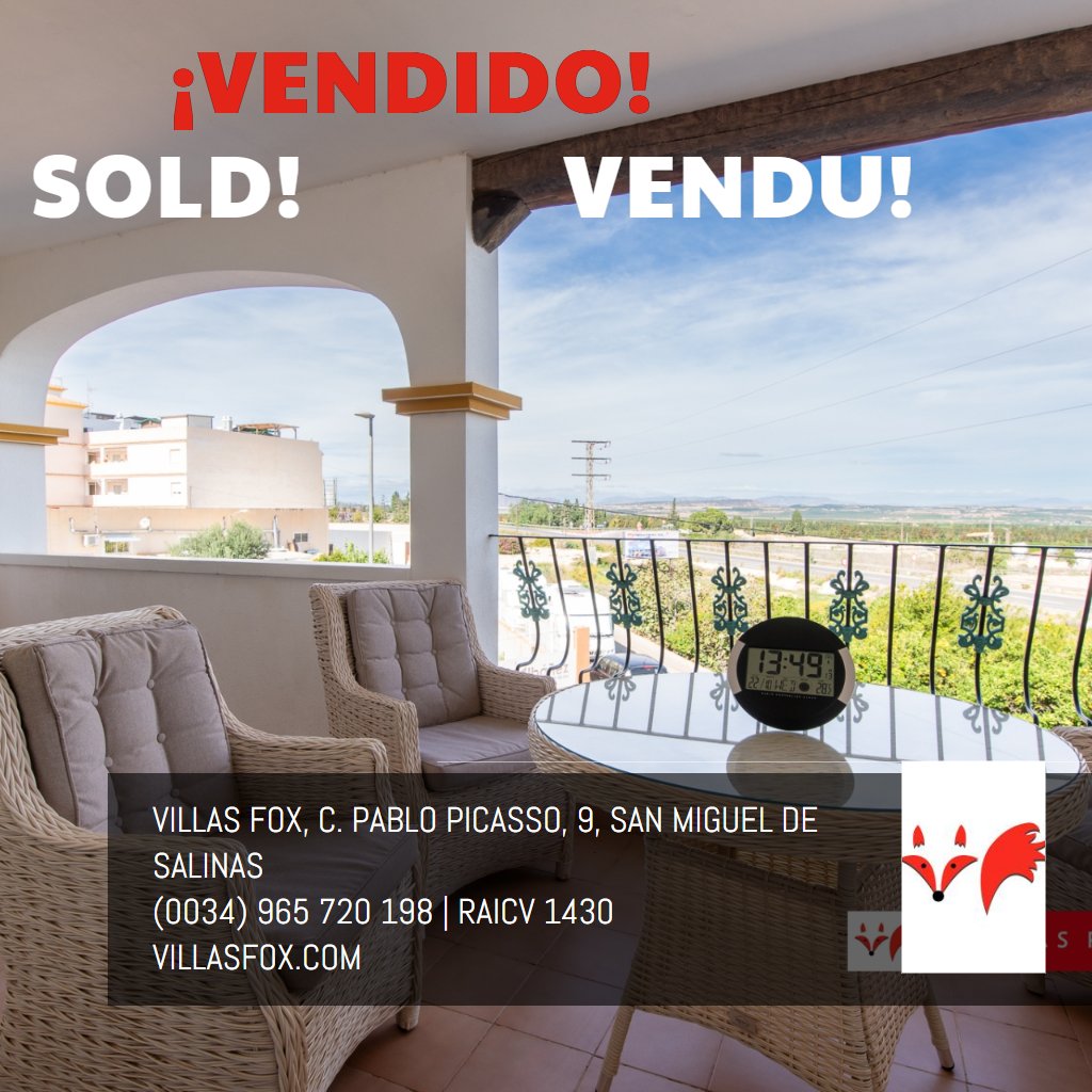 SOLD! 1-bedroom first-floor apartment, Costa Paraíso II, San Miguel de Salinas