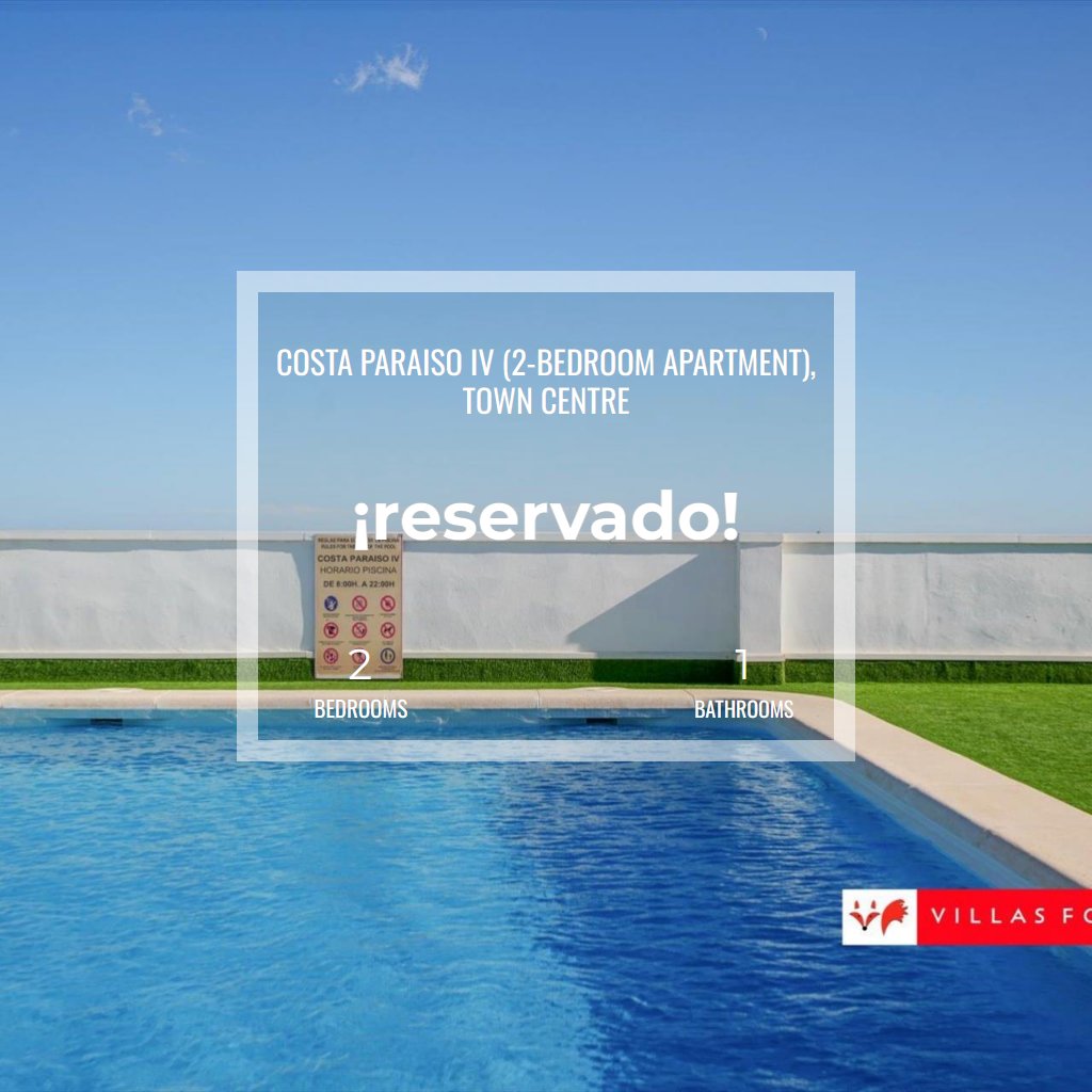 RESERVED! Ground-floor Costa Paraíso IV 2-bedroom apartment with parking space, rooftop pool, San Miguel de Salinas