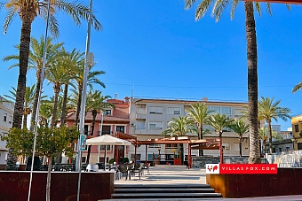 San Miguel de Salinas church square taken from JJ bar